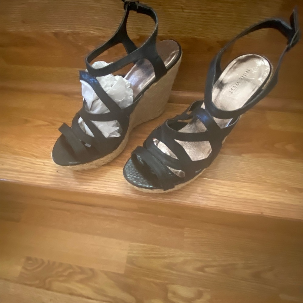 Black wedge sandal